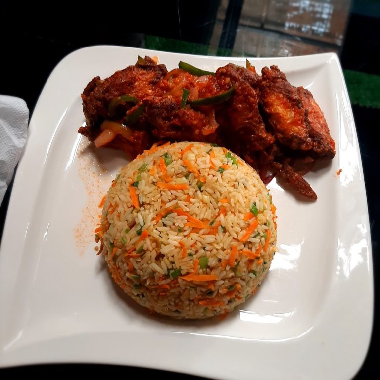 Jollof Rice and Chicken Wings From Wengeze Pub and Restaurant